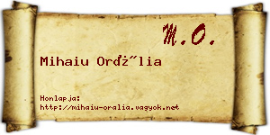 Mihaiu Orália névjegykártya